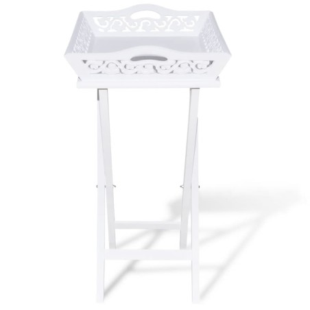Table d'appoint avec plateau Blanc