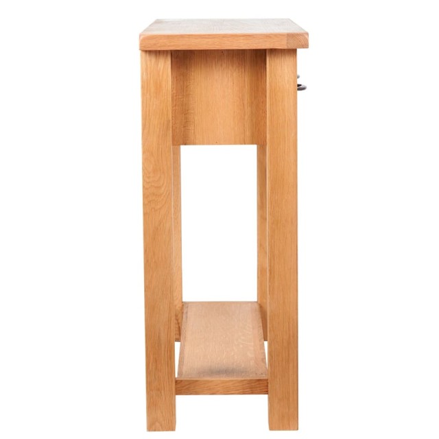 Table console avec 2 tiroirs 83x30x73 cm Bois de chêne massif