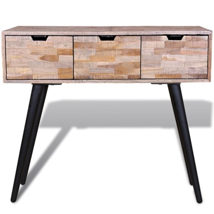 Table console avec 3 tiroirs Bois de teck recyclé 2