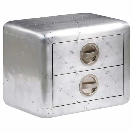 Table de coin avec 2 tiroirs vintage style d'aviation