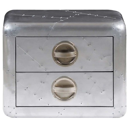 Table de coin avec 2 tiroirs vintage style d'aviation