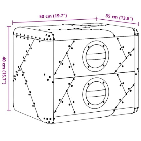 Table de coin avec 2 tiroirs vintage style d'aviation