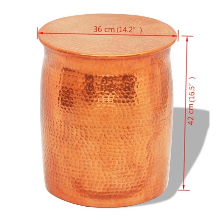 Table basse/tabouret martelé en aluminium Couleur laiton/cuivre