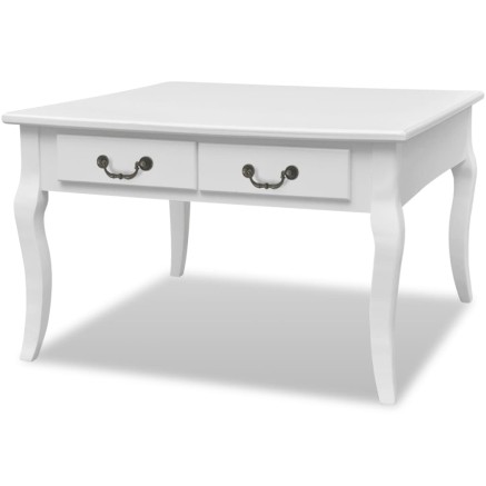 Table basse avec 4 tiroirs Blanc 2