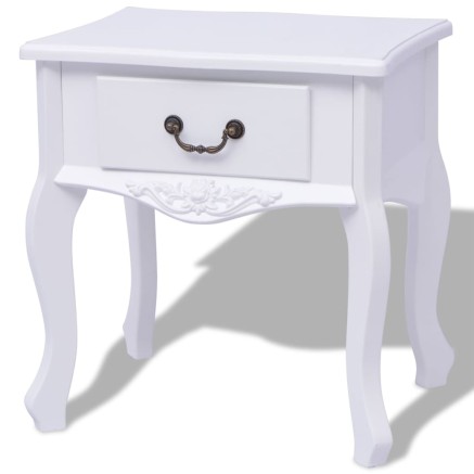 Table de chevet 2 pcs MDF Blanc 2