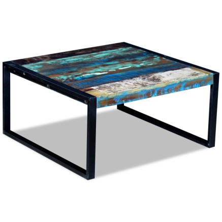 Table basse Bois de récupération massif 80x80x40 cm 2