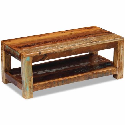 Table basse Bois de récupération massif 90x45x35 cm 2