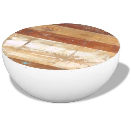 Table basse Forme de bol Bois de récupération massif 60x60x30cm 2