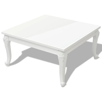 Table basse 80x80x42 cm Blanc brillant 2