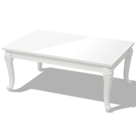Table basse 100x60x42 cm Blanc brillant 2