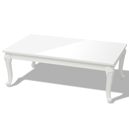 Table basse 115x65x42 cm Blanc brillant 2