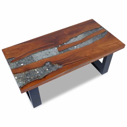Table basse Teck Résine 100x50 cm 2