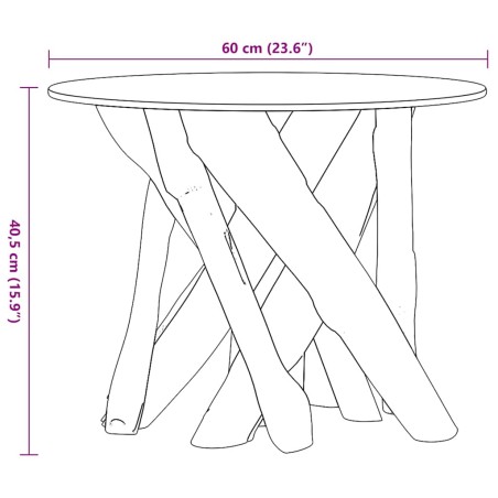 Table basse Bois flottant de teck massif 60 cm