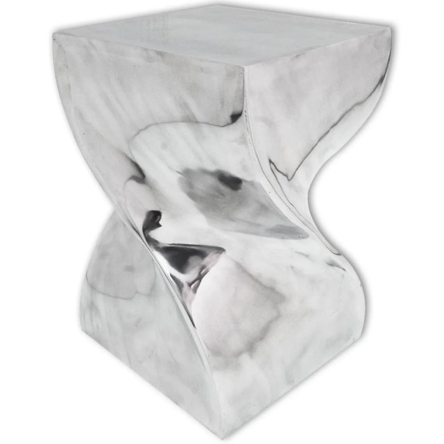 Table auxiliaire / Tabouret Forme torsadée Aluminium Argenté