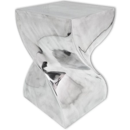 Table auxiliaire / Tabouret Forme torsadée Aluminium Argenté