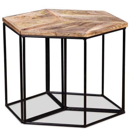 Table basse Bois de manguier massif 56x48x40 cm 2