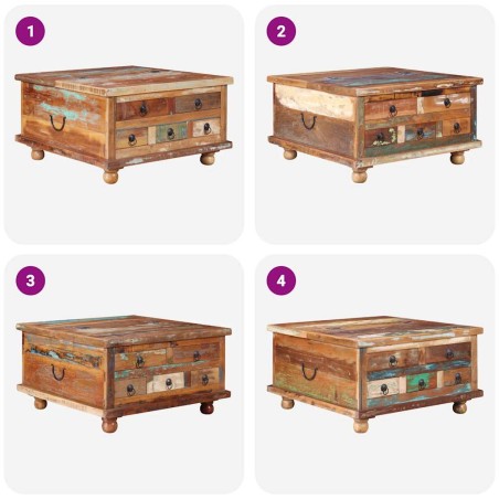 Table basse Bois de récupération 70 x 70 x 38 cm