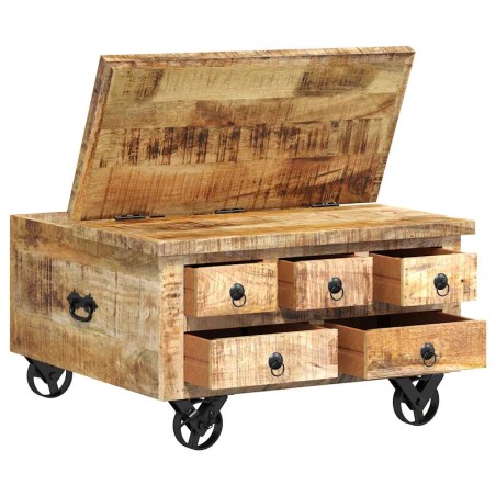 Table basse Bois de manguier brut 70 x 70 x 40 cm