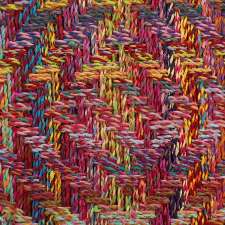 Table basse 2 pcs Détails tissés chindi Multicolore