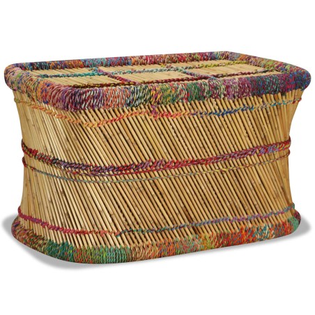 Table basse Bambou avec Détails Chindi Multicolore