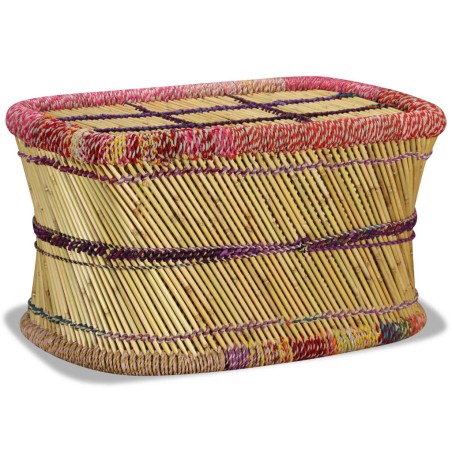 Table basse Bambou avec Détails Chindi Multicolore