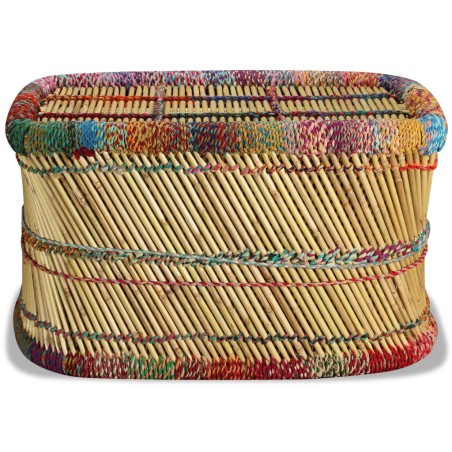 Table basse Bambou avec Détails Chindi Multicolore