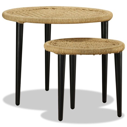 Table basse 2 pcs jute naturelle 2