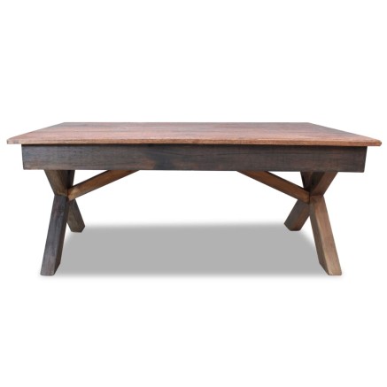 Table basse bois de récupération mélangé 110x60x45 cm 2