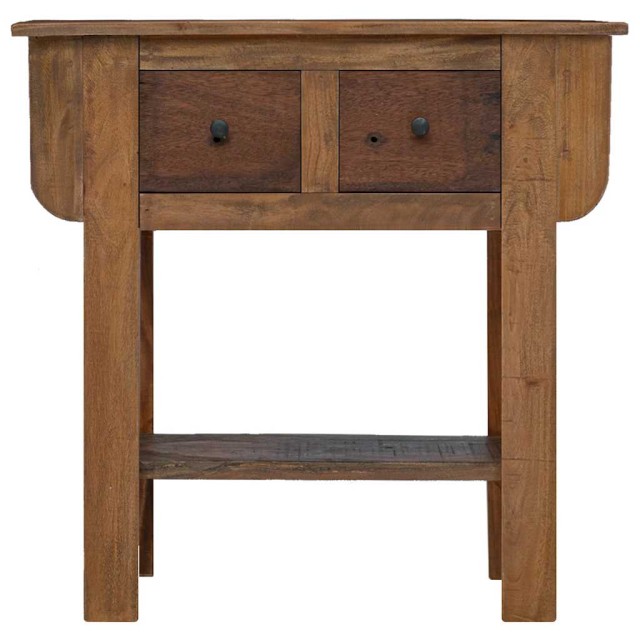 Table console bois de récupération mélangé 80x35x80 cm