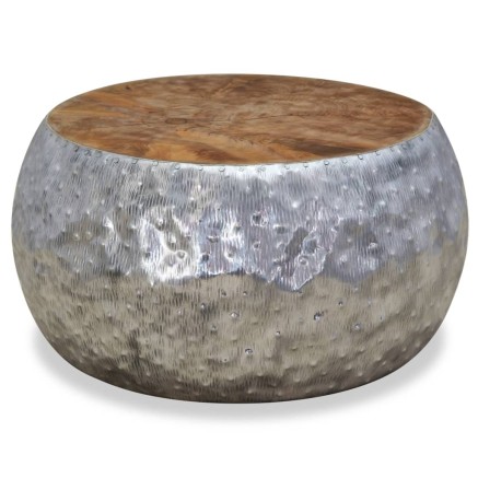 Table basse Aluminium Teck 60x60x30 cm