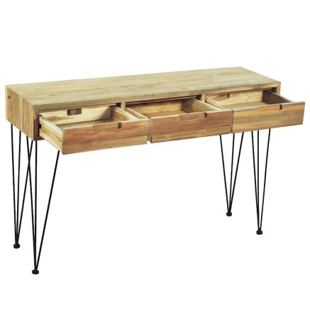 Table console 120x35x76 cm Teck massif 2