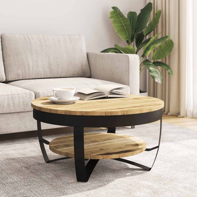 Table basse Bois massif de manguier brut 65x32 cm
