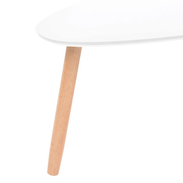 Ensemble de tables basses 2 pcs Bois de pin massif Blanc