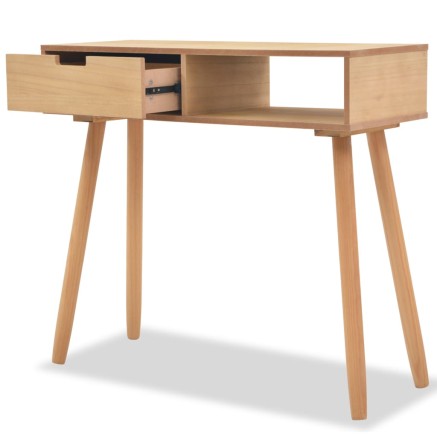 Table console Bois de pin massif 80 x 30 x 72 cm Marron 2