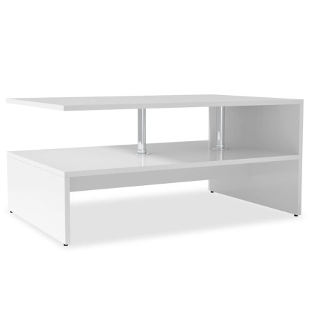 Table basse Bois d'ingénierie 90x59x42 cm Blanc 2