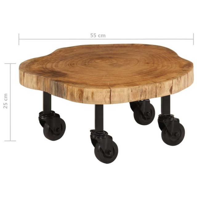 Table basse bois d'acacia massif 60x55x25 cm