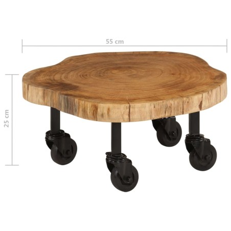 Table basse bois d'acacia massif 60x55x25 cm
