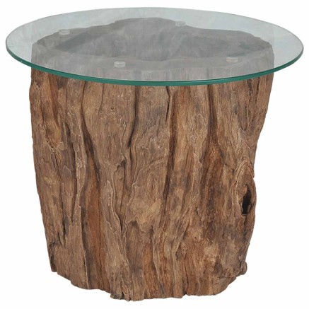 Table basse Teck Verre 50x40 cm 2