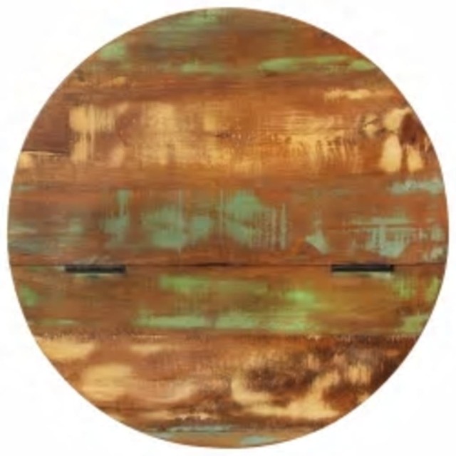 Table basse Bois de récupération massif Noir Forme de bol