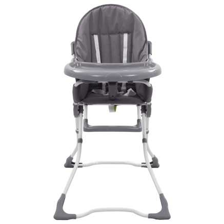 Chaise haute pour bébé Gris et blanc 2