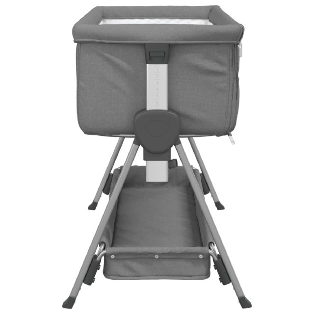 Lit pour bébé avec matelas Gris foncé Tissu de lin