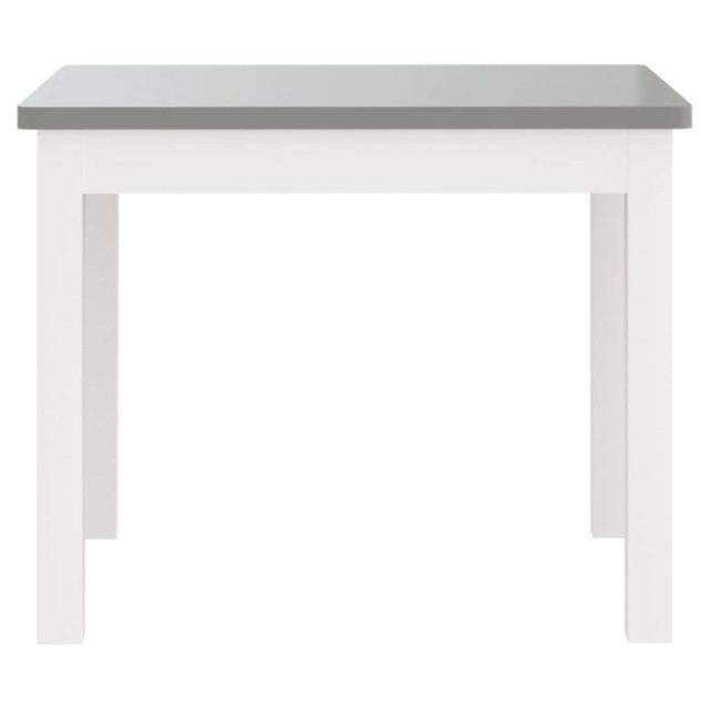 Ensemble de table et chaises enfants 3 pcs Blanc et gris MDF