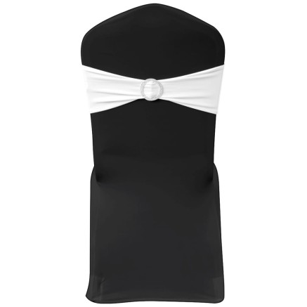 25 bandes de chaise décoratives extensibles blanches