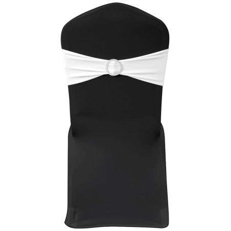 25 bandes de chaise décoratives extensibles blanches