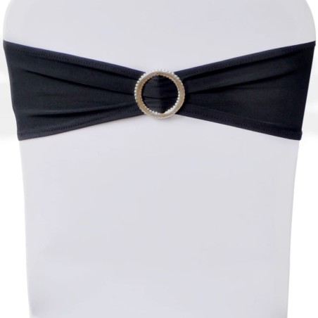 Ruban décoratif élastique avec boucle de chaise 25 pcs Noir
