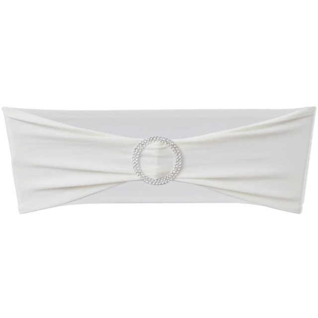 25 bandes de chaise décoratives extensibles crème