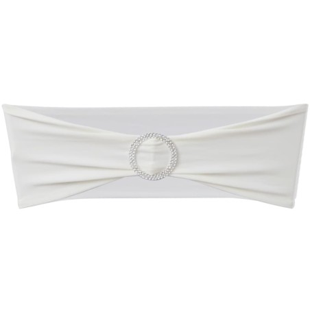 25 bandes de chaise décoratives extensibles crème