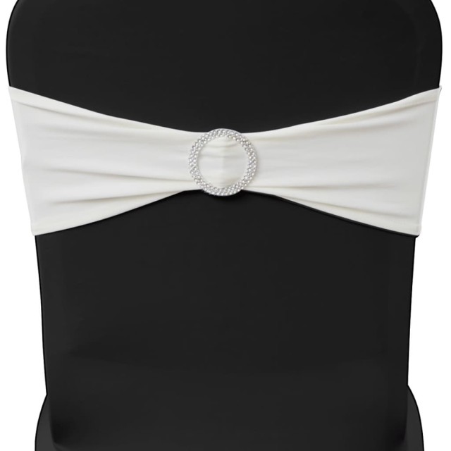 25 bandes de chaise décoratives extensibles crème