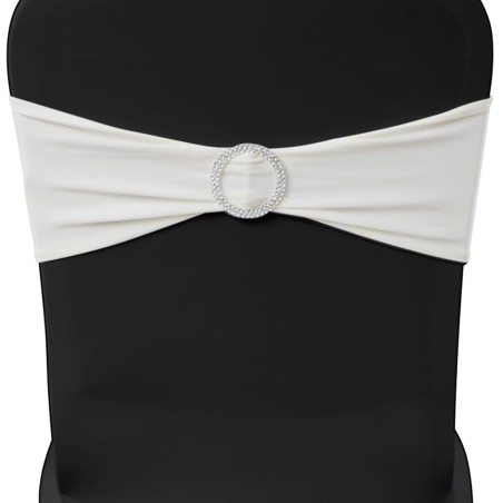 25 bandes de chaise décoratives extensibles crème