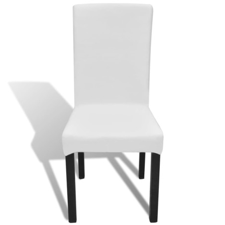Housses extensibles de chaise 6 pcs Blanc